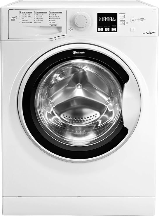 Bauknecht AF 7F4 Waschmaschine Frontlader / A+++ / 1400 UpM / 7 kg / Weiß / langlebiger Motor / Nachlegefunktion / Wasserschu