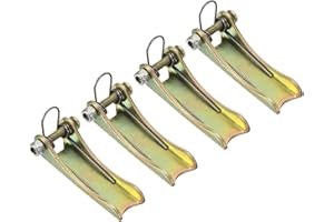 PATIKIL 2.2 Inch Hook Safety Latch Kit, 4 Pack Metal Towing Hitch Replacement for Clevis Hook Trailer, Golden Tone