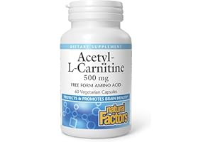 Acetyl-L-Carnitine, 500 mg, 60 Veg Caps by Natural Factors (Pack of 1)