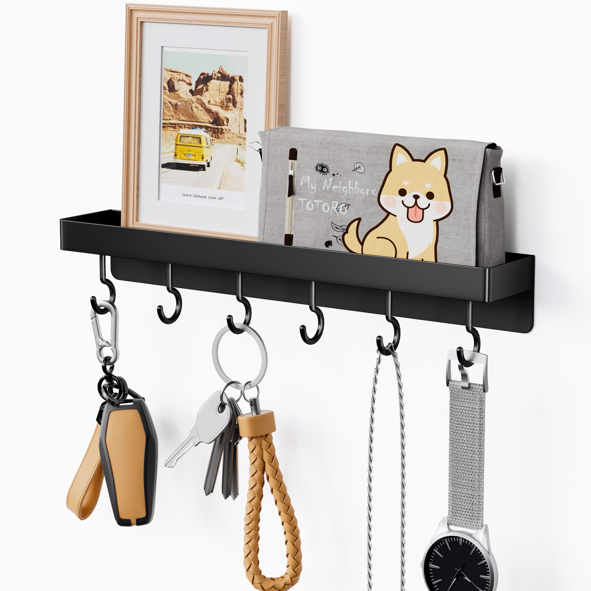 Mua niffgaff Black Key Holder for Wall, Self Adhesive Key Rack, Key ...