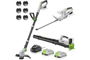 ALDIPRO Cordless String Trimmer + Leaf Blower + Hedge Trimmer Combo 20V Ultra-Lightweight Garden Tool Set, 400 CFM Electric Blower & 18-Inch Bush Trimmers & 12-Inch Weed Wacker with Battery & Charger