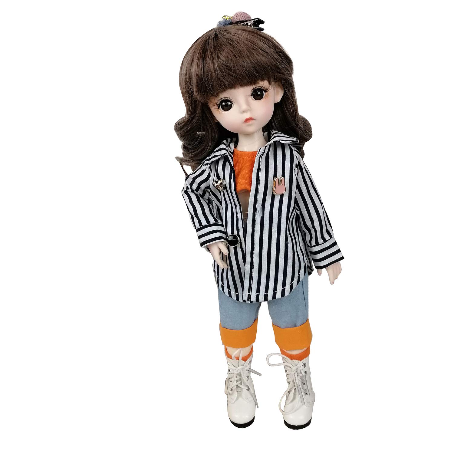 EVA BJD Cute Doll 1/6 12inch 30CM,Body Clothes Shoes and Wig Included,Full Set 17 Jointed Doll for 6