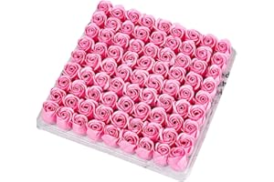 EUBUY 81PCS Soap Rose Flower, DIY Craft Floral Scented Rose Petal Bouquet, Soap Rose Flower Box for Her Women Teens Girls Mom Birthdays