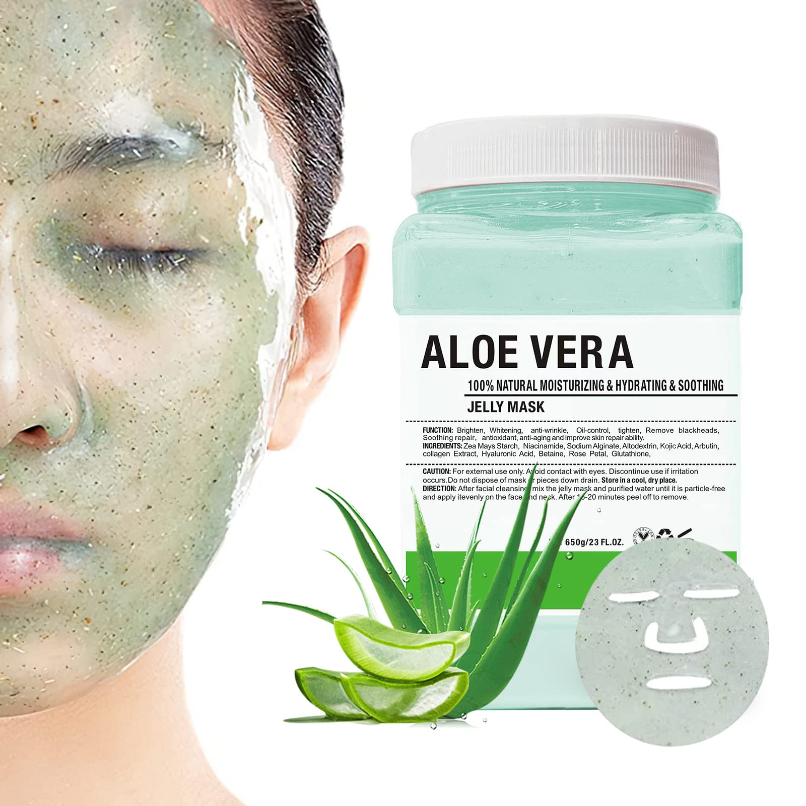 POZTL Jelly Mask Powder for Facials, Aloe Vera Moisturizing Jelly Face Mask, Professional Peel Off Hydro Face Mask Powder for Fight Fine Lines, Dullness&Uneven Skin Tone, DIY SPA 23 FL OZ