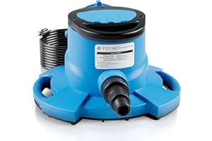 FOTING 1/3 HP Automatic Swimming Pool Cover Pump,2240 GPH Submersible Water Pump, Water Removal with 3/4” Check Valve Adapter & 25ft Power Cord, Drainage for Ponds, Rooftops, Water Beds