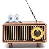 COLSUR Retro Bluetooth Speaker, Vintage Radio, bass, Bluetooth 5.1 Wireless Connection, Suitable for Home Office, Outdoor Party, Portable Speaker, Suitable for iPhone, Android Speaker