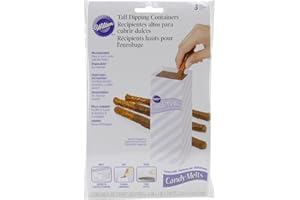Wilton Tall Dipping Containers - Melt Candy Melts Candy Inside the Microwavable Dipping Containers, Dip and Drizzle Pretzel Rods & Cake Pops, 3-Count