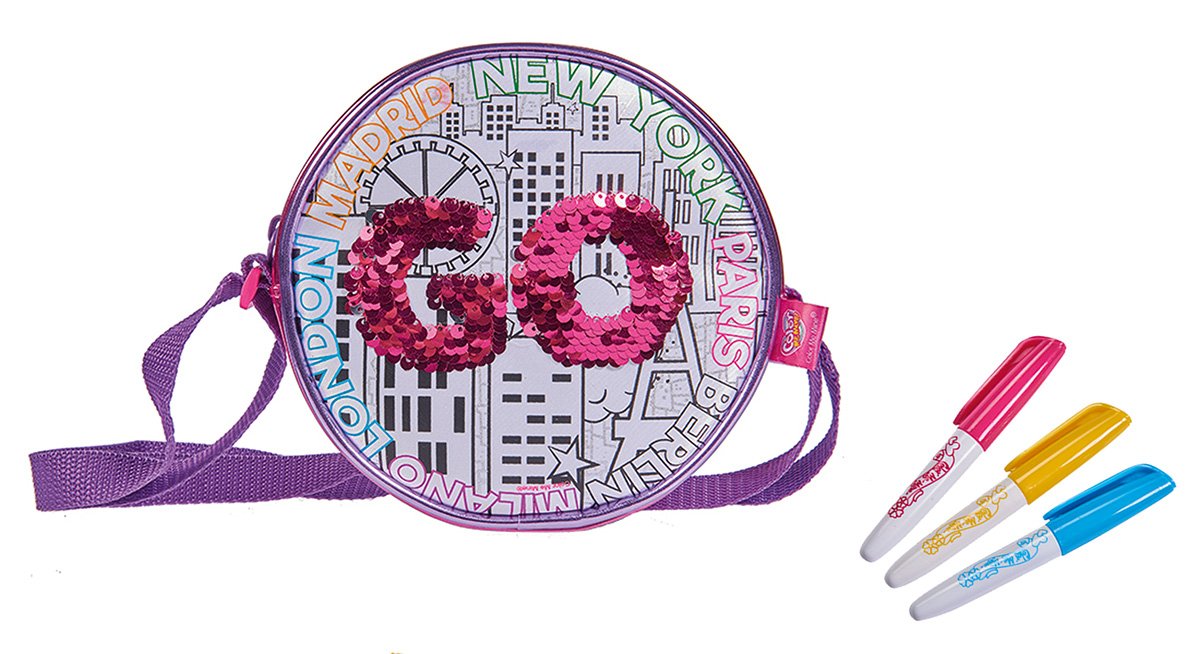 Simba 106374262 Colour Me Mine Swap Round Bag for Painting/Now with Trendy Reversible Sequins