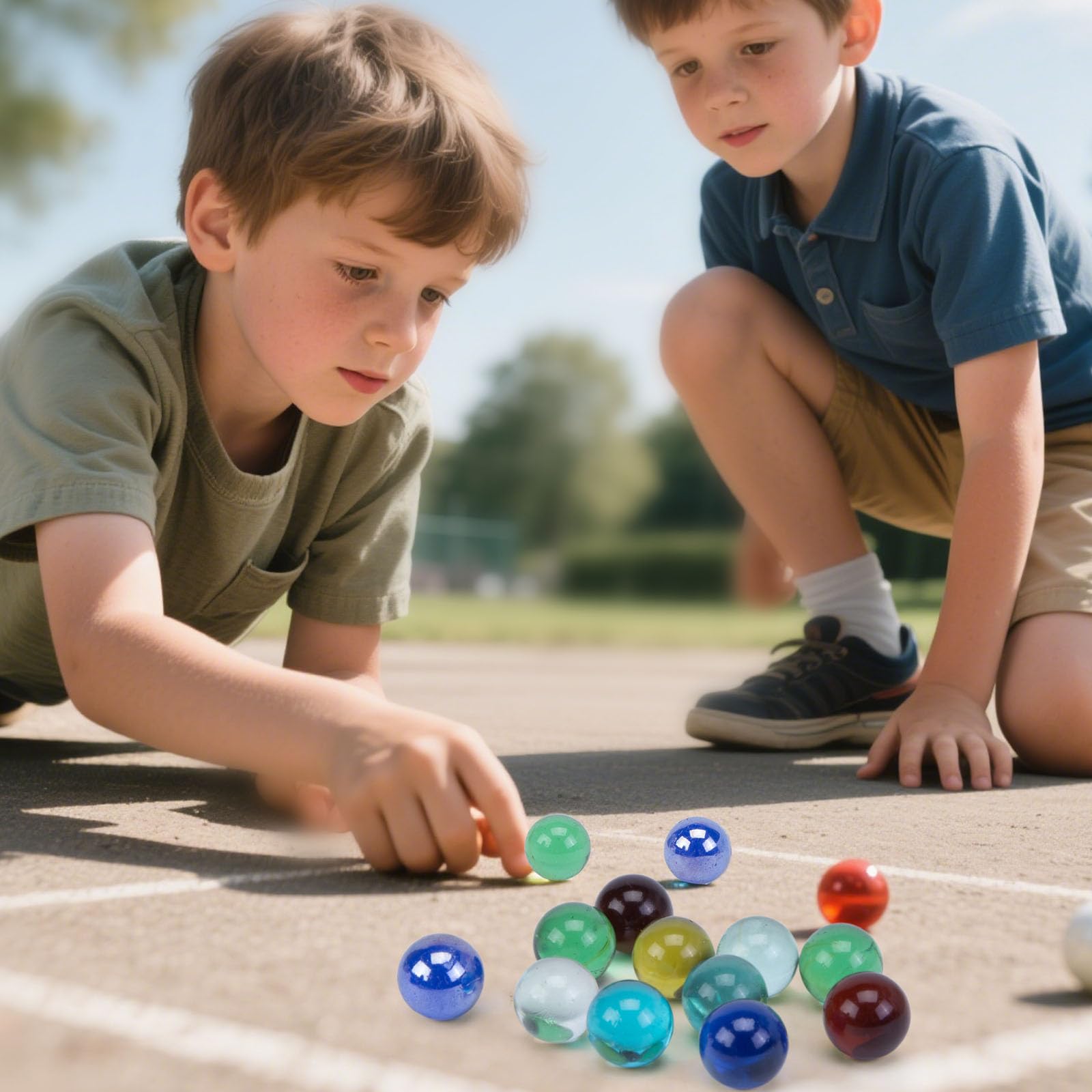 POPLAY 200PCS Marbles Bulk, for Marbles Run Games