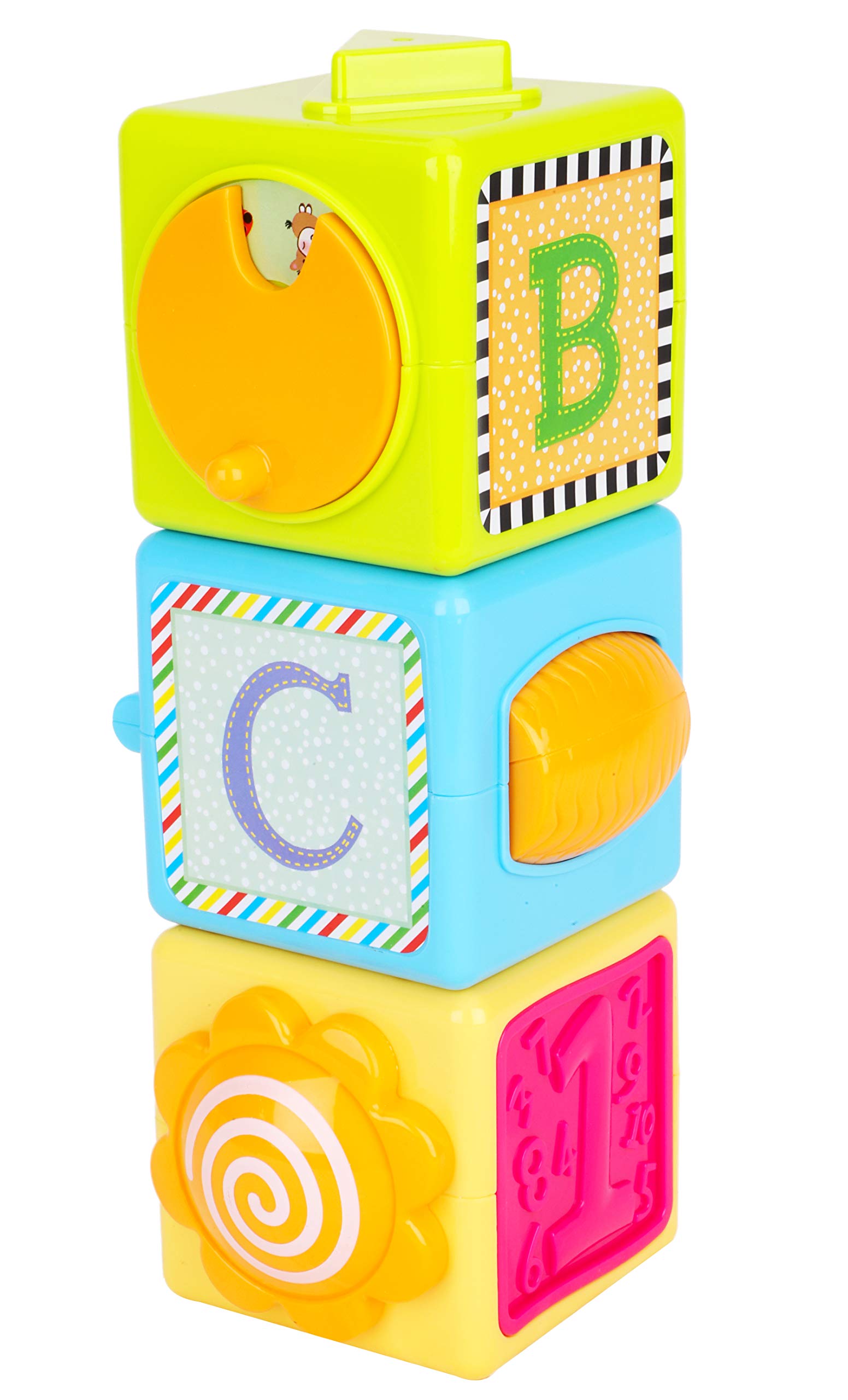 Toyland® Colourful Cube Activity Stacking Blocks - Sensory Toys - Baby Toys - 12 Months+