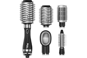 Nicebay Hair Dryer Brush Blow Dryer Brush in One, Hot Air Brush Set for Straightening/Drying/Curling, Oval Brush, Multi-Temperature Settings, Detachable Design for Women