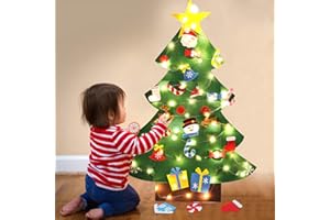 B bangcool DIY Felt Christmas Tree 26Pcs Xmas Ornaments 3.2ft DIY Christmas Tree Wall Hanging Xmas Gifts Christmas Decorations