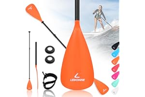 LEDONNE SUP Paddle 4-Piece Adjustable Kayak Paddle Floating Lightweight Paddle Board Oar with Aluminum Alloy Shaft and 2 Nylon Blades Best Price Based on Our 3 Million Sets Per Year 500 bought monthly