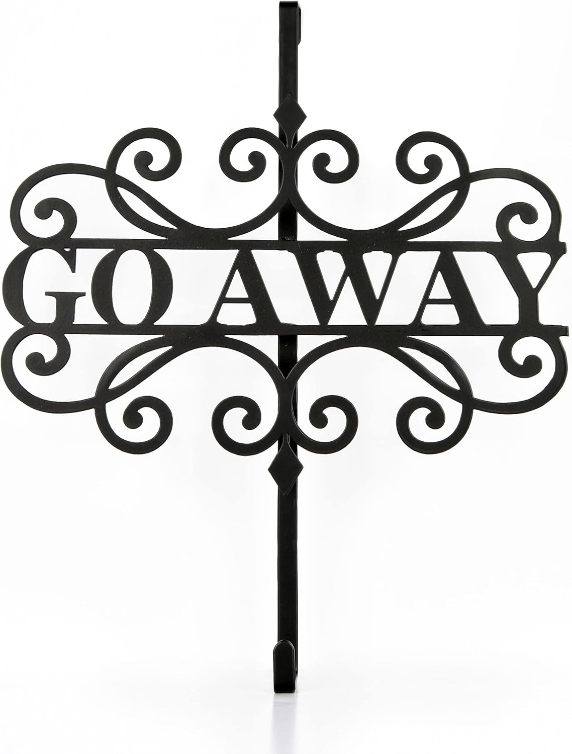 Wreath Hangers - National Tree Company Metal Wreath Hanger, Black, Go Away', Halloween Collection, 17 Inches