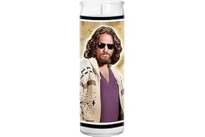 CELEB PRAYER CANDLE The Dude - Big Lebowski - Celebrity Candle - Jeff Funny Saint Candle - 8 inch Glass Votive - 100% Handmade in USA - Funny Novelty Actor Bowling Movie Gift