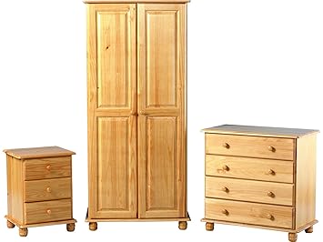 Seconique Sol Antique Pine Bedroom Furniture Wardrobes Drawers