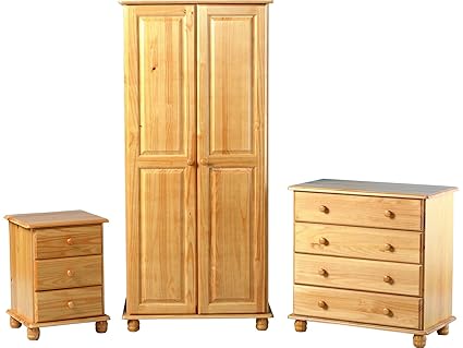 Right Deals Uk Solid Pine Bedroom Furniture Set 2 Door Wardrobe