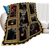 Black Labrador Dog Blanket Lab Retriever Throw Blankets Gifts for Girls Boys Kids Dog Lover Soft Cozy Fleece Plush for Couch Sofa Bed 50"x40"