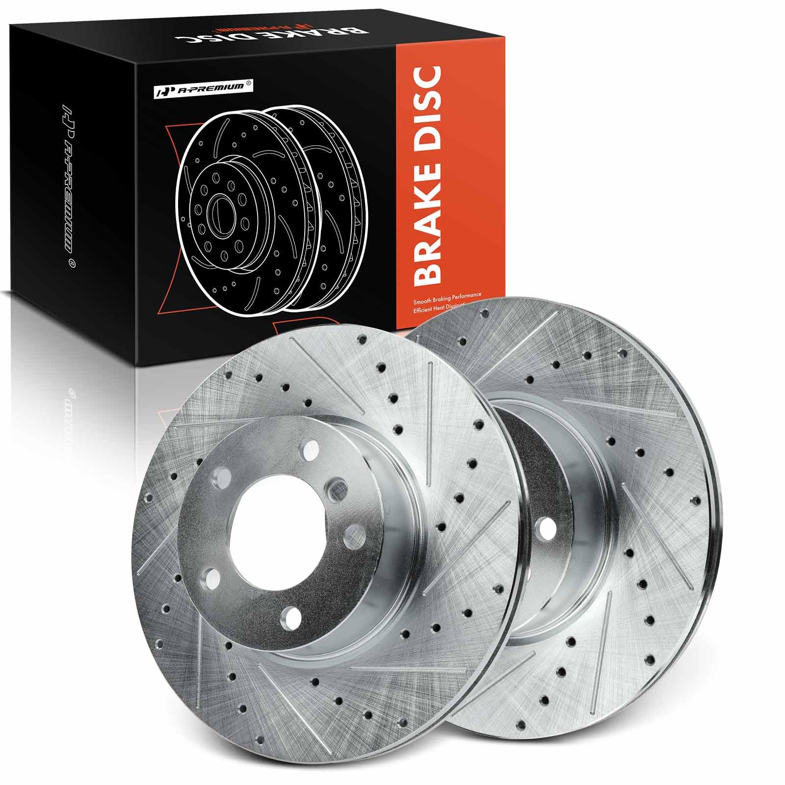 Photo 1 of A-Premium 12.29 inch (312mm) Front Drilled and Slotted Disc Brake Rotors Compatible with Select BMW Models - 320i/320i xDrive/323i/328d/328d xDrive/328xi/330i/428i/430i/X1/228i/230i