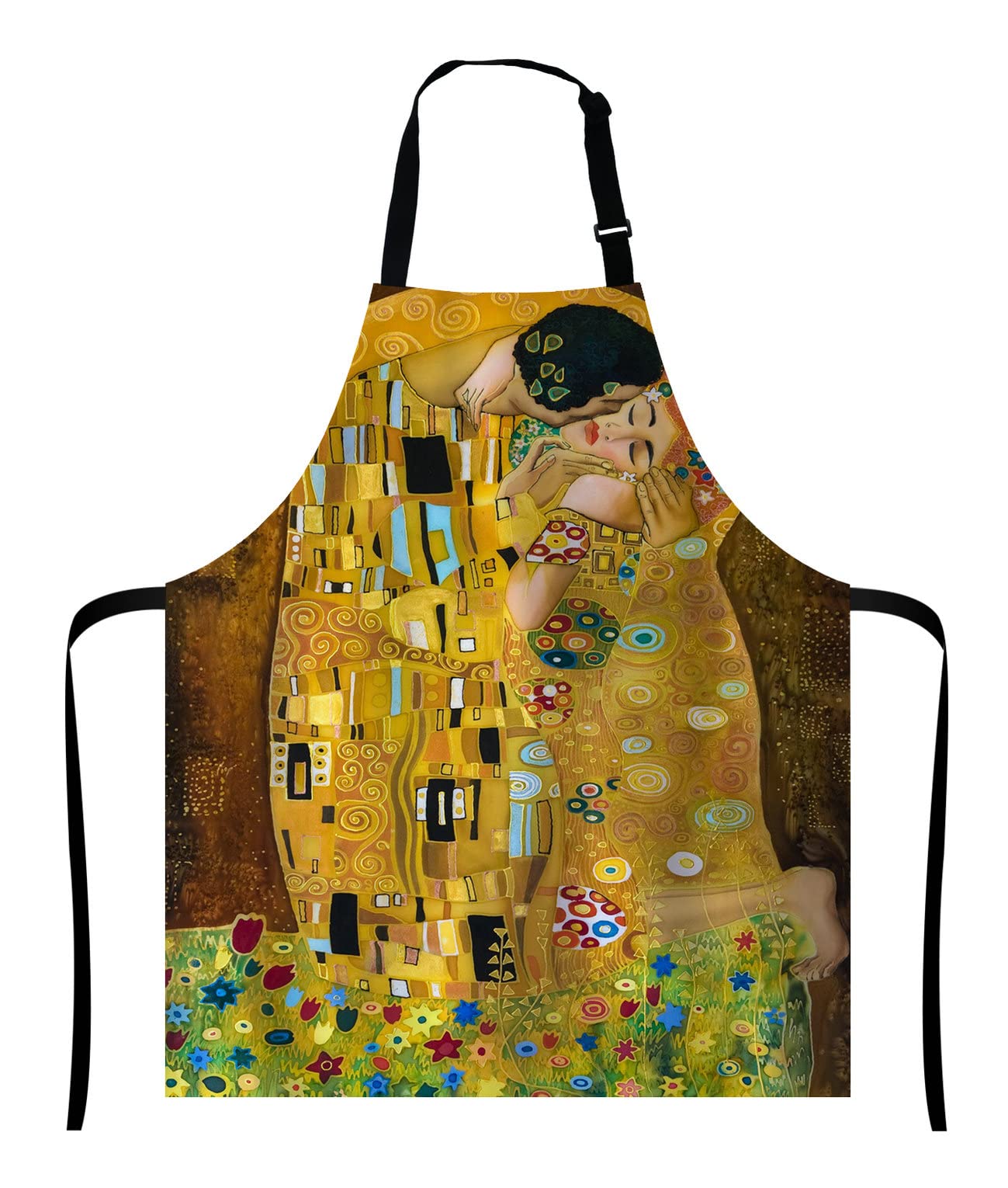 Wasach Gustav Klimts The Kiss Apron,Adjustable Neck Bib for Men Women,Suitable for Kitchen Cooking Waitress Chef