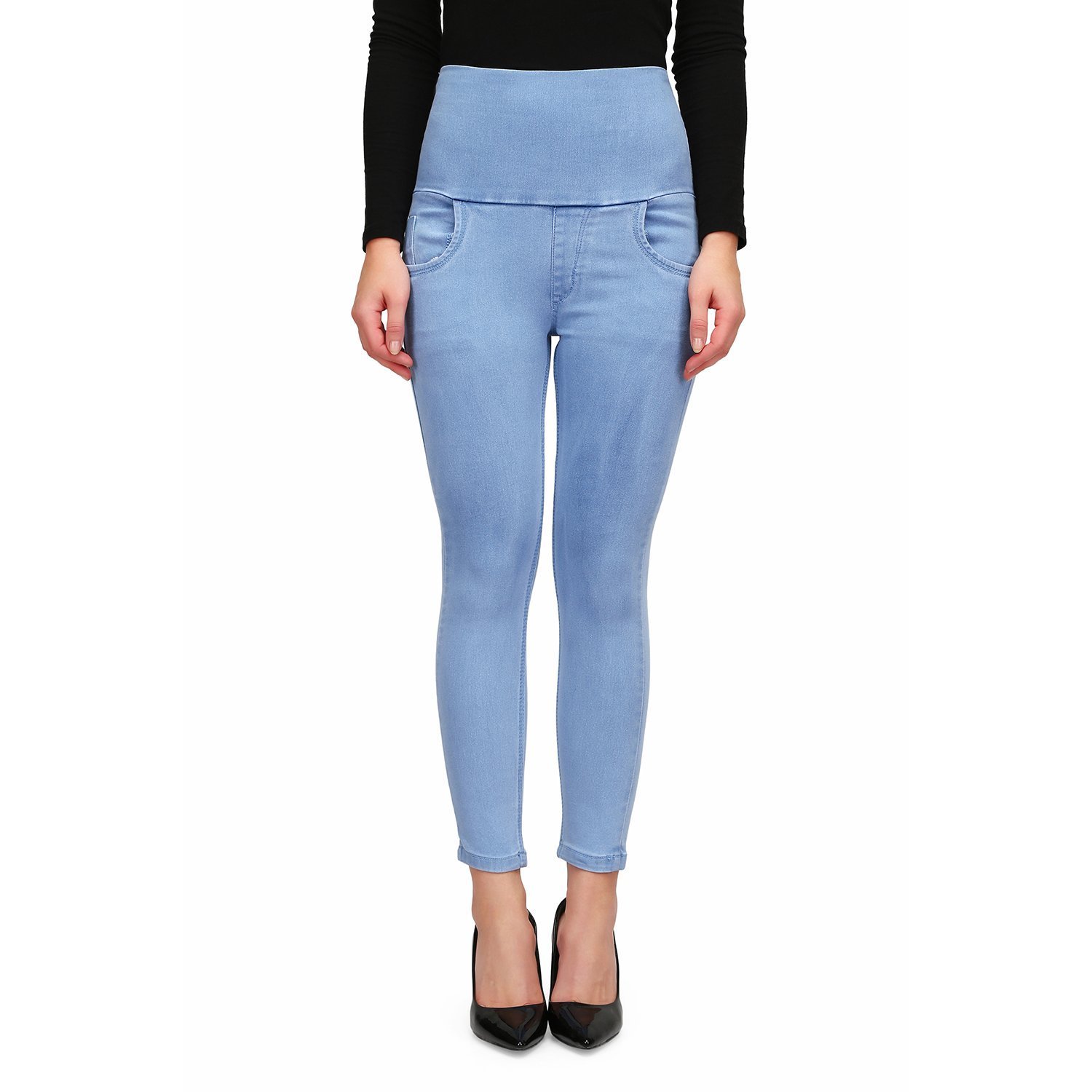miss wow tummy tucker black strechable skinny denim jeans