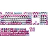 KiiBoom X Elyxirine Digital Dreams: Pastel Y2K Keycap Set, 144 Keys PBT Keycaps for Mechanical Keyboard, Compatible with ANSI/ISO, 60%, 65%, 75%, TKL, Full-Sized Layout (MOA Profile)