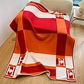 Fcteap h Blanket Soft Fleece Sofa Throw Blanket for Women Couch Bed Plush Wool Stitch Flannel Cozy Large Comfy Quilt Aesthetic New Home Living Dorm Bedroom Decor Travel Essentials Gifts (Red)