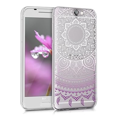 kwmobile HTC One A9 Hülle - Handyhülle für HTC One A9 - Handy Case in Violett Weiß Transparent