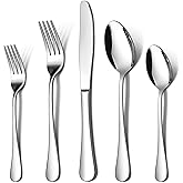 LIANYU 20 Piece Silverware Flatware Cutlery Set, Stainless Steel Utensils Service for 4, Include Knife Fork Spoon, Mirror Polished, Dishwasher Safe