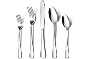 LIANYU 20 Piece Silverware Flatware Cutlery Set, Stainless Steel Utensils Service for 4, Include Knife Fork Spoon, Mirror Polished, Dishwasher Safe