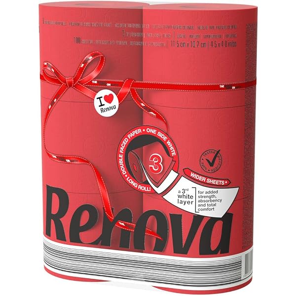 Renova Scented Colored Toilet Paper Packs 3-Ply Bath Tissue Black 5 Packs Of 6 Rolls