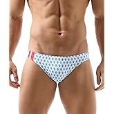 Mens Sexy Bikini Swimwear Diagonal Stripe Swim Briefs Rainbow Swimsuits Elestic Colorful Striped