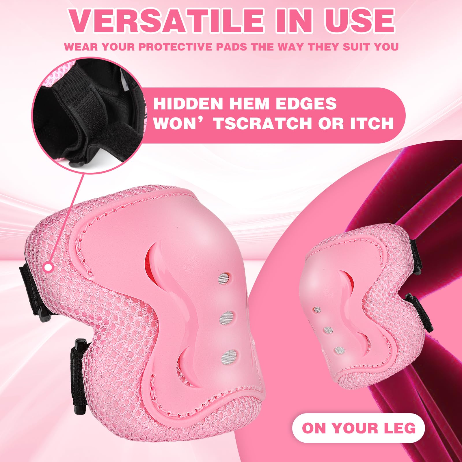Kids Safety Protective Gear Set for Ages 3-12 Years, Adjustable Knee Pads, Elbow Pads, Wrist Guards for Boys Girls Youth Skateboard, Roller Skating, Scooter, Cycling