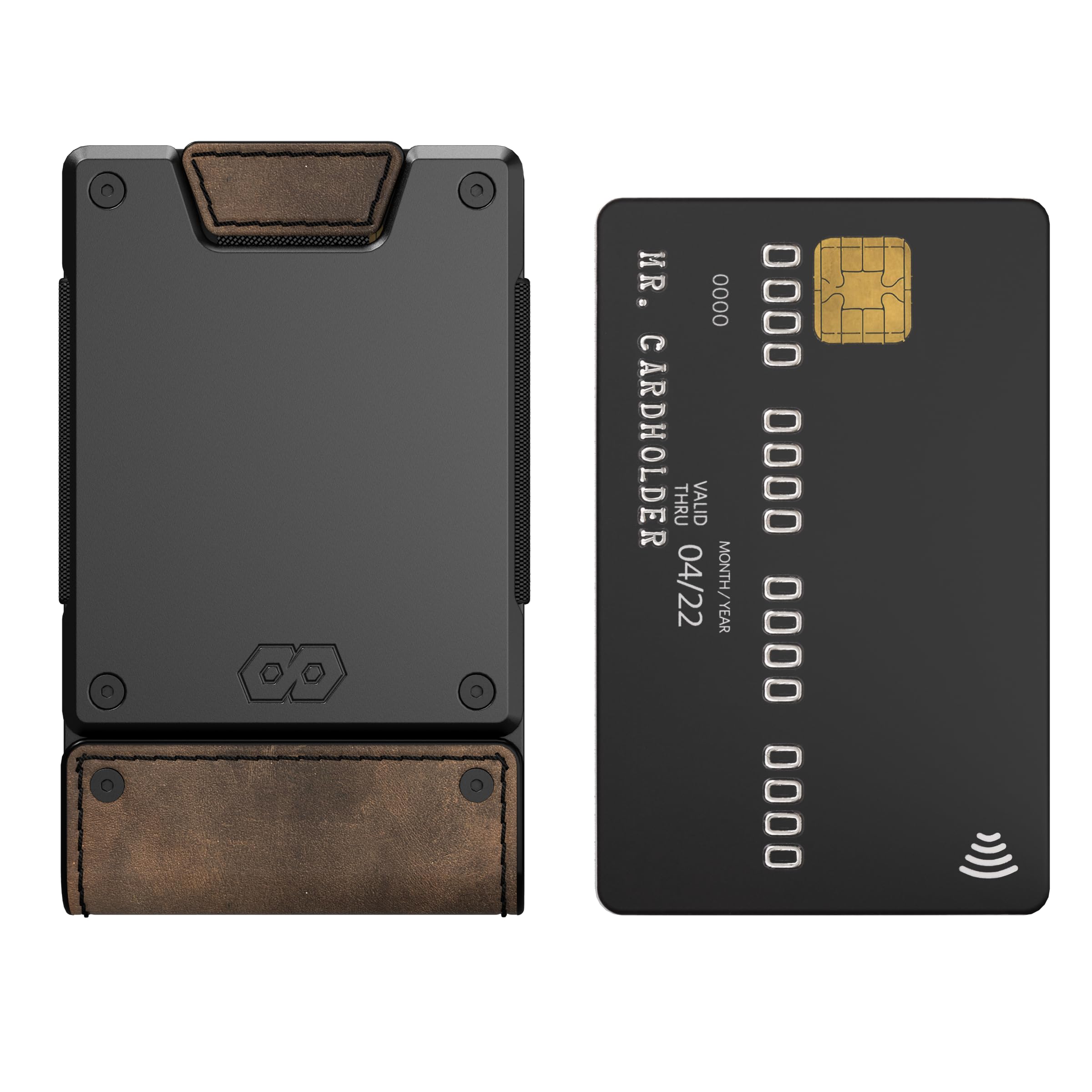 PROOF Wallet | Slim Minimalist Wallets for Men | Leather & Metal | RFID Wallet | Front/Back Pocket | Gift Box | Veteran Owned