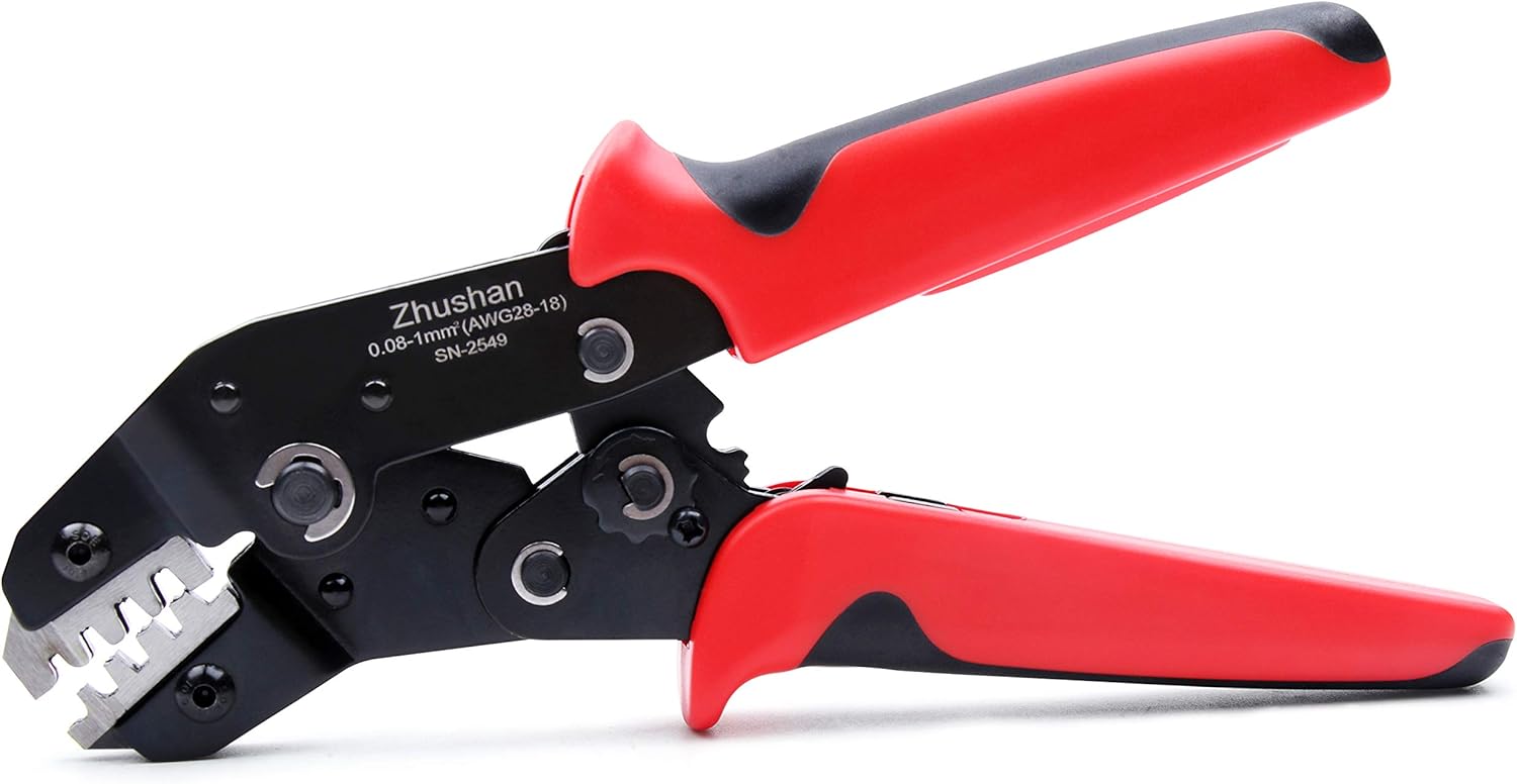 Dupont Crimping Tool,Zhushan SN-2549 AWG28-18 Ratcheting Wire Connector Crimper PH2.54/Dupont 2.54/2.8/3.0/3.96/4.8/KF2510/JST Dupont Crimper Terminal