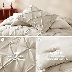 CozyLux California King Comforter Set Oatmeal, 7