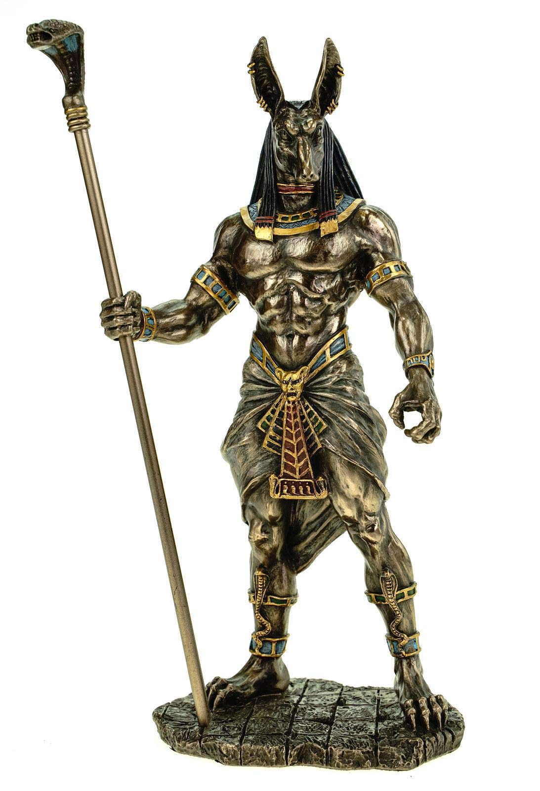 Veronese Egyptian God Anubis, 28 cm, Egyptian Pharaoh, Bronzed Figurine