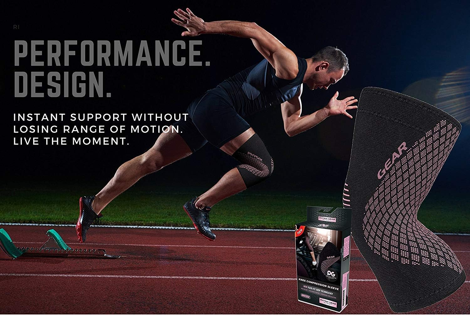Physix Gear Knee Support Brace - Premium Recovery & Compression Sleeve For Meniscus Tear, ACL, MCL Running & Arthritis - Best Neoprene Stabilizer Wrap for Crossfit, Squats & Workouts - For Men & Women: Sports & Outdoors