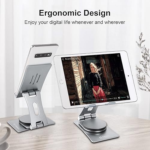 NERDI Universal 360° Swivel Foldable Cell Phone Stand, Desk Stand