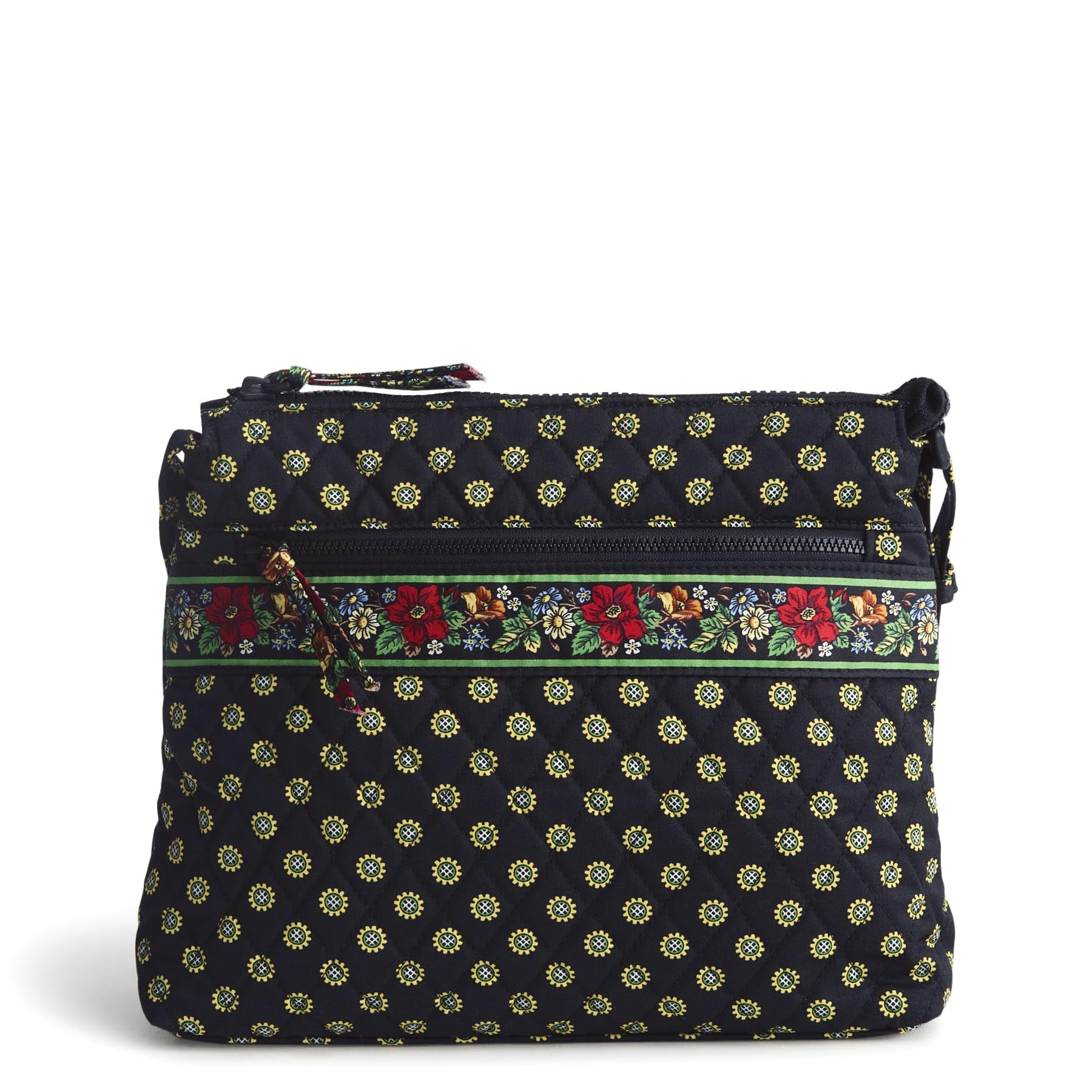 Vera Bradley Women’s Premium Cotton Original Zip Hipster Crossbody, Vibrant Black, One Size