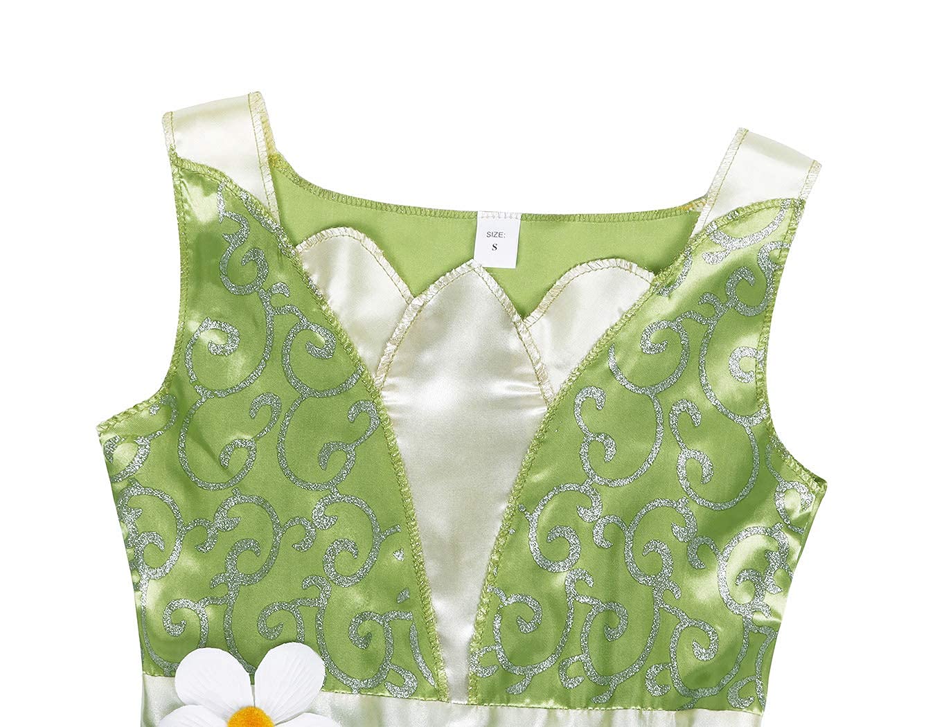 Princess Tiana Costume for Girls Green Frog Dress Kids Dress Up Fancy Halloween Birthday Party Fairy Outfits 3-8T