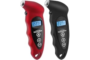 Geartronics Digital Tire Pressure Gauge 150 PSI 4 Settings with Backlight LCD Tire Gauge for Cars, Motorcycles and Bikes with Non-Slip Grip, 2 Pack
