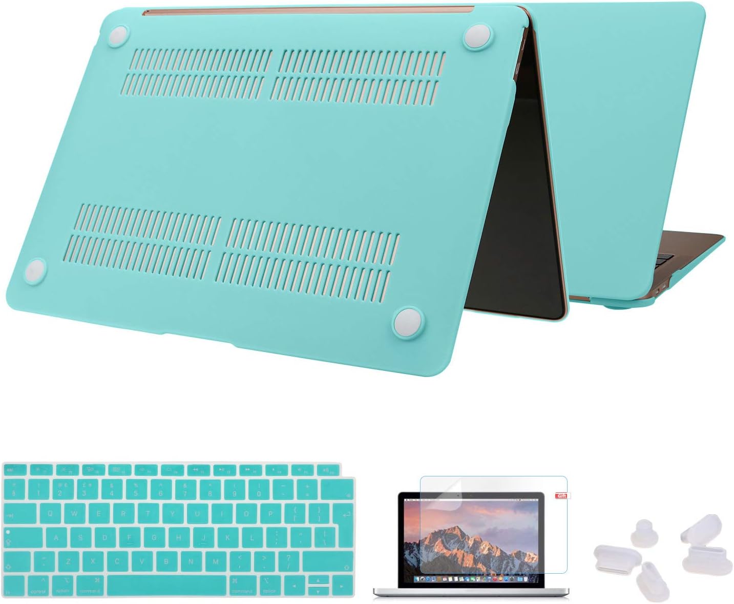 MacBook Air 13 2018 Case - Cover for Apple A1932 MacBook Air 13 Inch with Retina Display & Touch ID, Slim Laptop Plastic Soft Touch Matt Hard Shell with Keyboard Cover, Turquoise