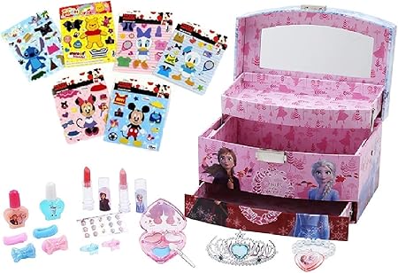 Amazon ディズニー プリンセス Disney Princess アナと雪の女王2 コスメセット アクセサリーセット キッズ用 子供用 化粧品 メイクアップボックス メイクアップセット コスメ コスメボックス メイクボックス ディズニーシール付き 子供 女の子 アナ雪 アナ エルサ