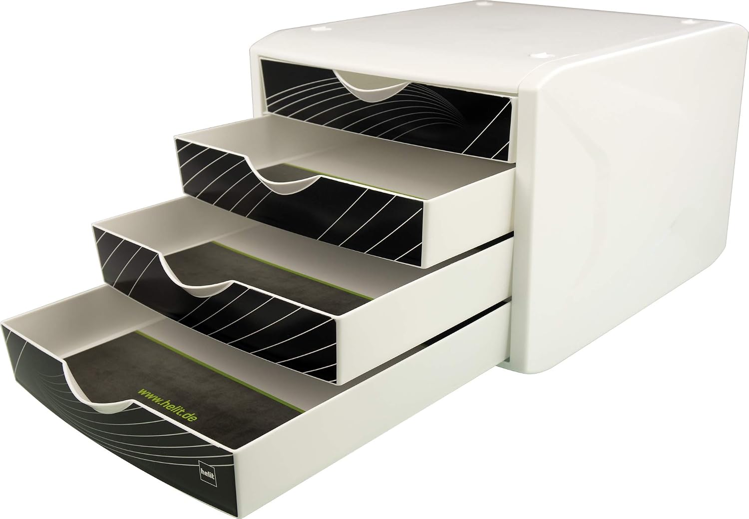 Helit, The “Chameleon” Drawer Box White/Black, 225 x 305 x 40 mm - Image 4
