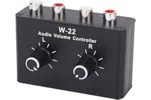 OPPWONG 3.5mm Volume Control Box, Stereo Balance Adjuster, Audio Video Selector Boxes with Ground Isolation Circuit & Aluminu