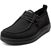1TAZERO Mens Wide Width Slip On Shoes with Arch Support Insoles Men Lightweight Casual Loafer for Elderly & Wide Feet Plantar Fasciitis Walking Shoes