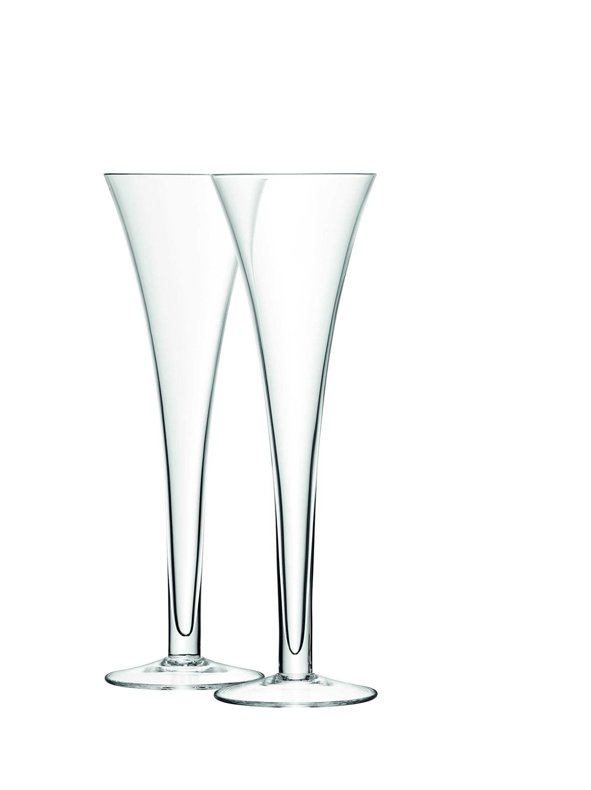 LSA Bar Hollow Stem Flute 200ml Clear | Set of 2 | Mouthblown & Handmade Glass | BR21