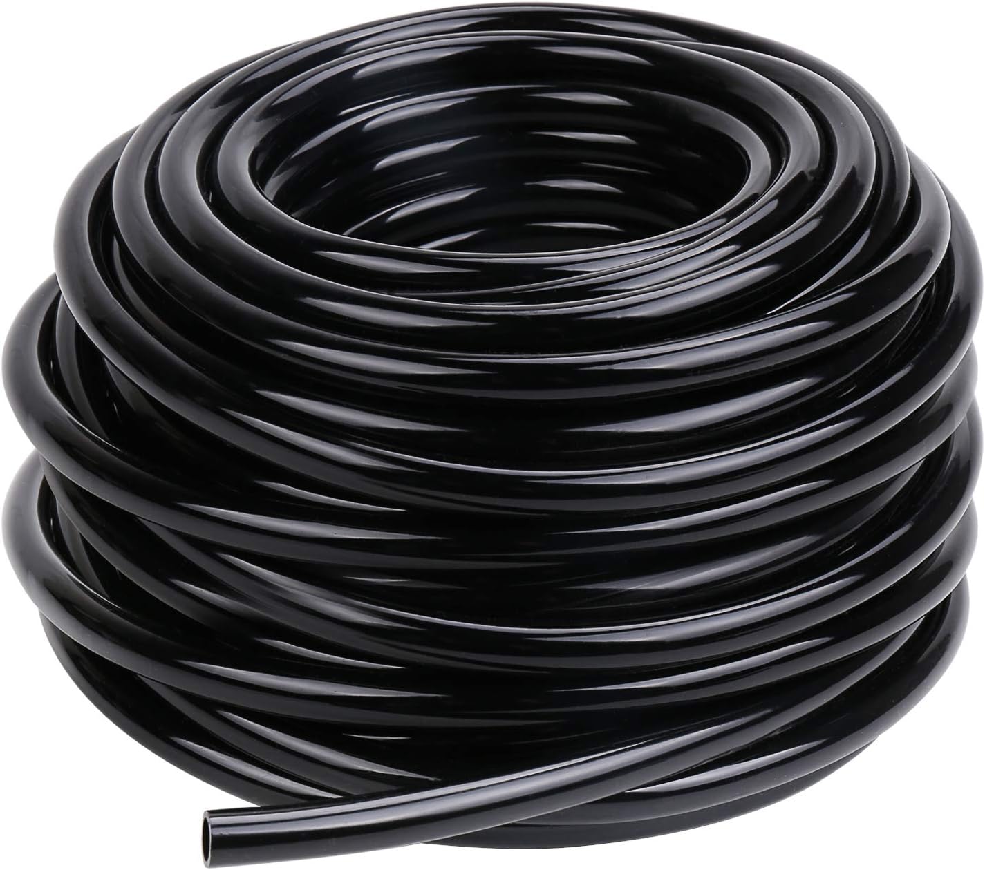 MultiOutools Distribution Tubing 1/2 inch 1/4 inch Drip Irrigation Tubing Hose, 50FT 100FT Heavy Duty Drip Irrigation Kit for Lawn Garden Watering (1/4” tubing 100ft, Black)