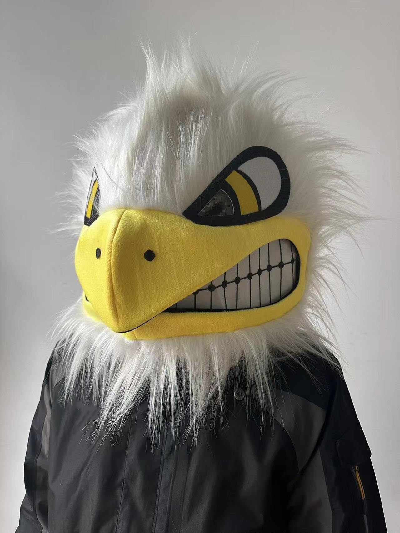 Lormaka Plush Eagle Mascot Head Costume Animal Mask Head Adult